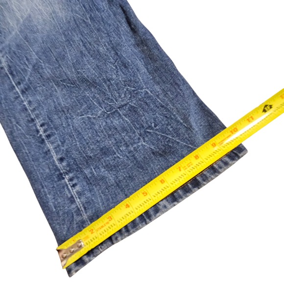 Levi's Mens 569 Loose Straight Fit Jeans 42x32 Faded Medium Wash Denim‎ Whiskers - Picture 12 of 13